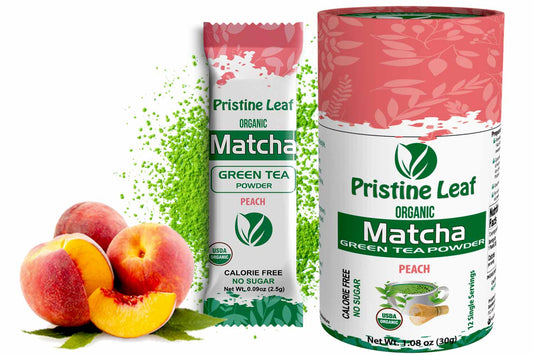 Peach Matcha, 12 Single Servings - PristineLeaf.com